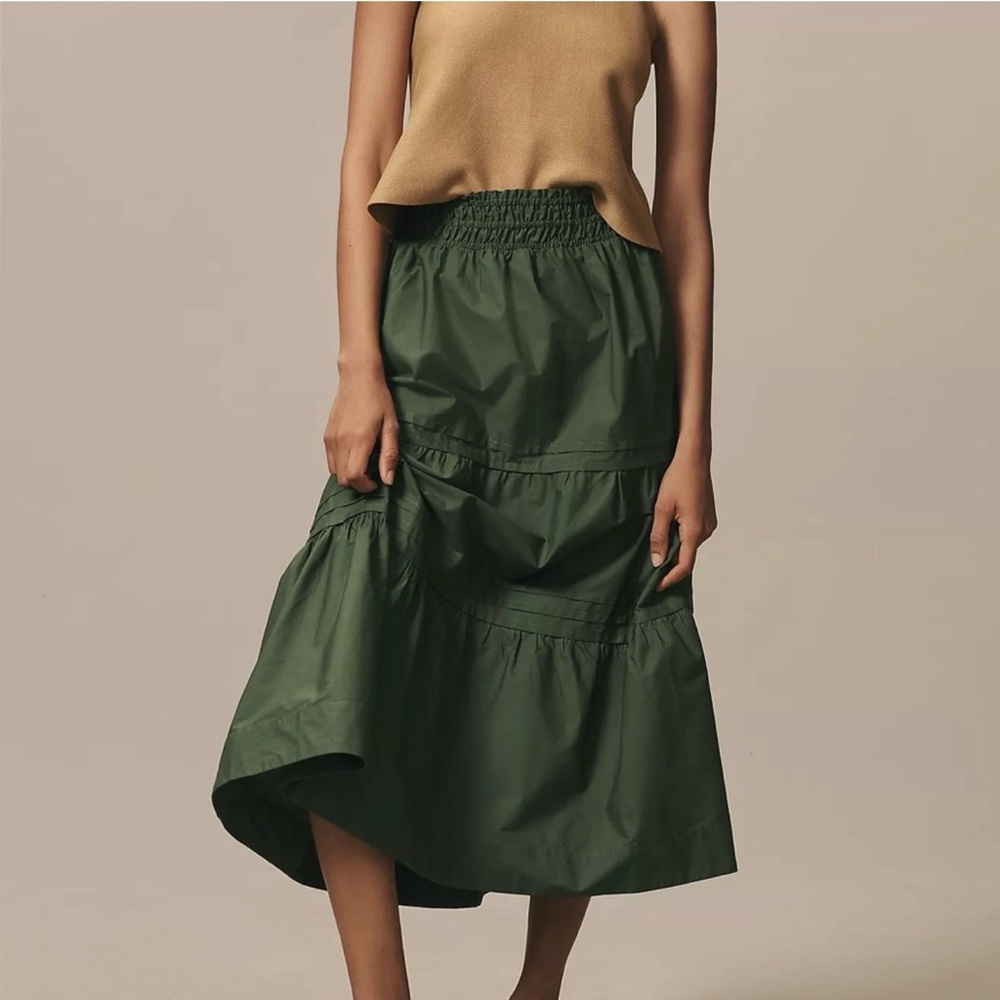✨ NWT Anthropologie Somerset Maxi Skirt, Moss Green, XS, POCKETS! ✨